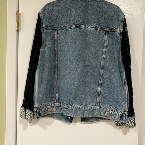 Alice& olivia Jean jacket with lace sleeve - Picture 7 of 9